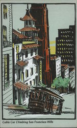 Cable Car Climbing San Francisco Hills Postcard