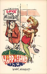San Francisco Hippieland U.S.A. Howdy, neighbor Postcard