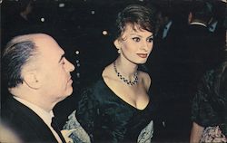 Sophia Loren and Husband Carlo Ponti Arrive at the glamourous Hollywood Premier. Postcard