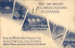 First Day Mailing Hollywood, California Postmark Postcard Postcard Postcard