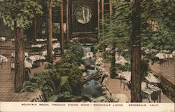 Mountain Brook Through Dining Room, Brookdale Lodge Postcard