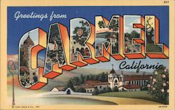 Greetings from Carmel California Postcard Postcard Postcard