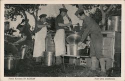 Field Kitchen in Action Postcard