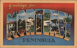 Greetings from Monterey Peninsula California Postcard Postcard Postcard