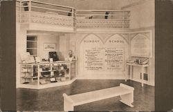 Sunday School Exhibit and Sales Counter with Writing and Conversation Balcony Above Postcard