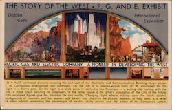 The Story of the West P.G. and E. Exhibit Postcard