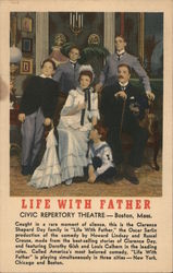 Life with Father - Civic Repertory Theatre Boston, MA Postcard Postcard Postcard