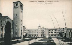 Courtyard Scene of St. Joseph's College Mountain View, CA Postcard Postcard Postcard