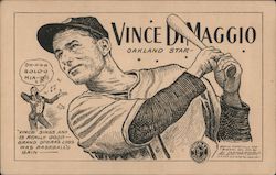 Vince DiMaggio Oakland Star California Baseball Postcard Postcard Postcard