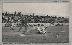 Navy Baseball Team at Treasure Island and Athletic Field San Francisco, CA Postcard Postcard Postcard