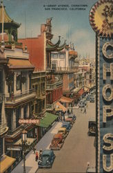 4: Grant Avenue, Chinatown, San Francisco Postcard