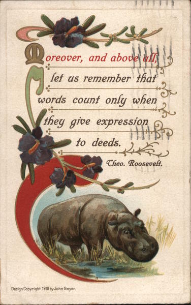 Moreover and Above All, Let us Remember That Words Count Only When They Give Expression