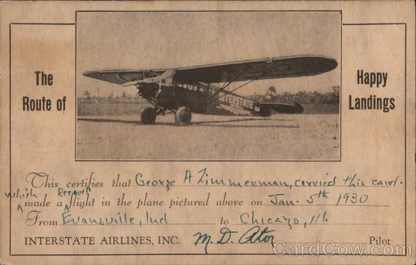 The Route of Happy Landings Aviators