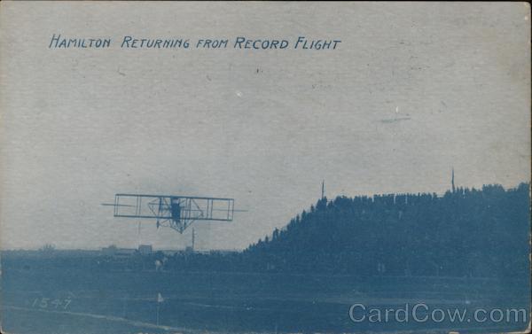 Hamilton Returning From Record Flight Aviators