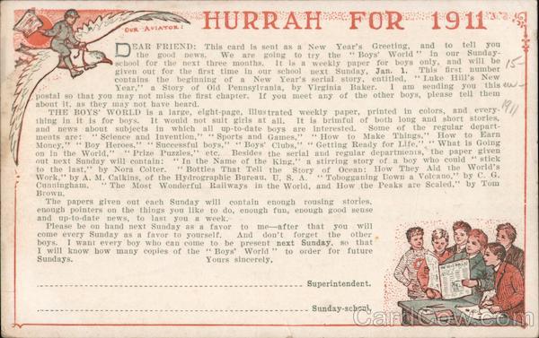 Hurrah for 1911 Boys World order card Airships