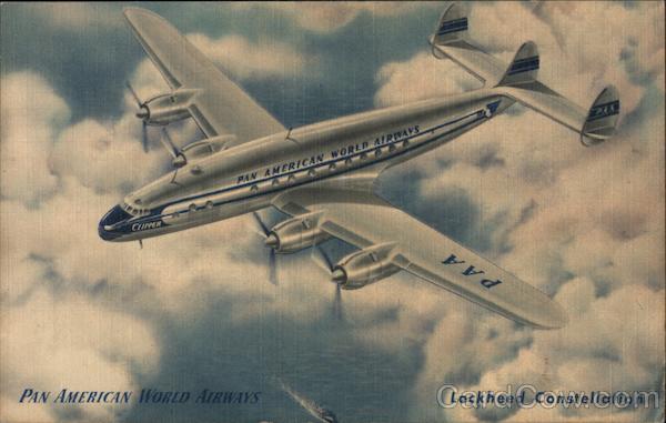 Pan American World Airwars Lockheed Constellation Airline Advertising