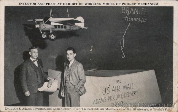 Inventor and Pilot at Exhibit of Working Model of Pick Up Mechanism