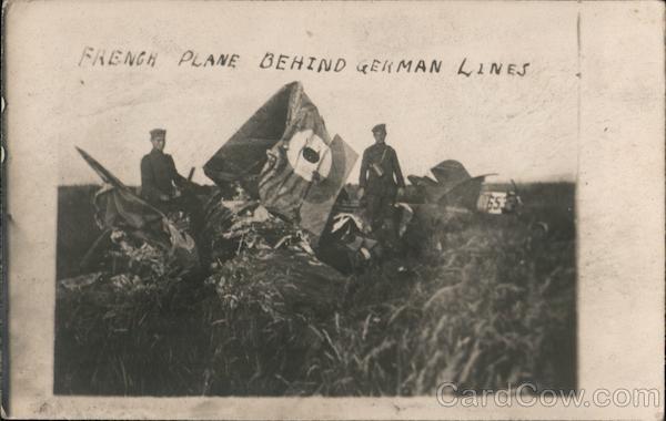 French Plane Behind German Lines World War I