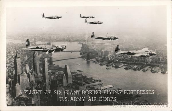 A Flight of Six Giant Boeing Flying Fortesses U.S. Army Air Corps