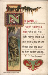 "No Man is Worth Calling a Man, Who Will Not Fight Rather Than Submit to Infamy Postcard