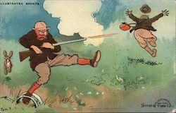 Illustrated Sports - Roosevelt caught in trap while hunting and shoots fellow hunter Postcard