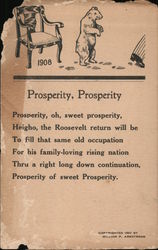 Prosperity, Prosperity - drawings of chair, bear, and dirty shoeprints Postcard