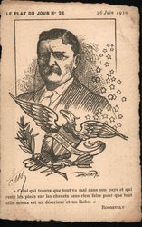 Le Plat Du Jour N 26 - picture of Roosevelt and eagle Postcard