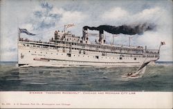 Steamer "Theodore Roosevelt", Chicago and Michigan City Line Postcard