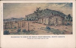 Roosevelt's Cabin on Ranch Postcard