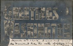 1905 Greetings from Washington DC, Inauguration Day District Of Columbia Postcard Postcard Postcard