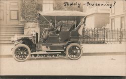 Teddy - Motoring? Starting the motor by a foot lever Postcard