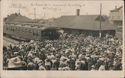 Ex-President Roosevelt Speaking on Train Postcard