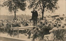 Teddy Roosevelt standing on Table, Taylor Park c1910 Postcard