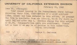 University of California Extension Division Postcard