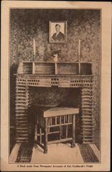 A Desk Made From Newspaper Accounts of Col. Lindbergh's Flight Postcard