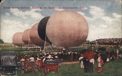 Scene During Balloon Races at the Speedway Indianapolis, IN Postcard Postcard Postcard