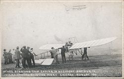 Stone Starting Trip Ending in Accident Sat. Aug. 12, International Aviation Meet, Chicago, August 1911 Aircraft Postcard Postcar Postcard