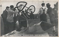 Wreck of Stone's Monoplane - International Aviation Meet Chicago 1911 Aircraft Postcard Postcard Postcard