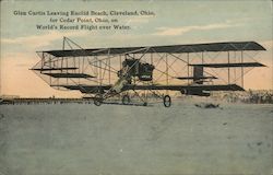 Glen Curtis Leaving Euclid Beach, Cleveland, Ohio, For Cedar Point, Ohio Aviators Postcard Postcard Postcard