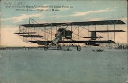 Leaving Euclid Beach, Cleveland for Cedar Point on Worlds Record Flight over Water Aircraft Postcard Postcard Postcard