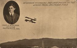 Wiseman Rounding the Last Pylon in Speed Trial, Selfridge Field Postcard