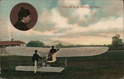 Count de Burgh Starting His Flight Aviators Postcard Postcard Postcard