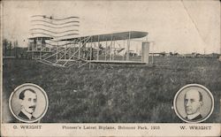 Pioneer's Latest Biplane, Belmont Park, 1910 Postcard