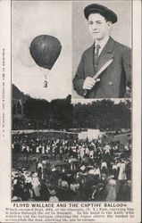 Floyd Wallace and the Captive Balloon Oneonta, NY Postcard Postcard Postcard