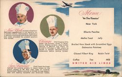 United Airlines Menu Postcard
