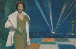 Zamparelli's Interpretation of Hollywood Aboard TWA's "Jetstream" Airline Advertising Postcard Postcard Postcard