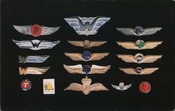 Flight Crew Wings, Cap Insignia, and Logo Pins Postcard