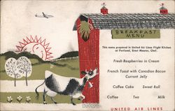 Breakfast Menu - United Air Lines Postcard
