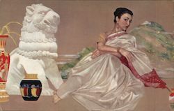 Ceylon Mural from a TWA Jetstream Mural Lounge by Marie Zamparelli Postcard