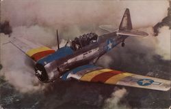 Navy Scout Trainer North American SNJ-4 Postcard